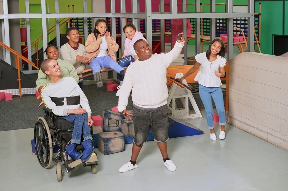 group of friends taking a picture